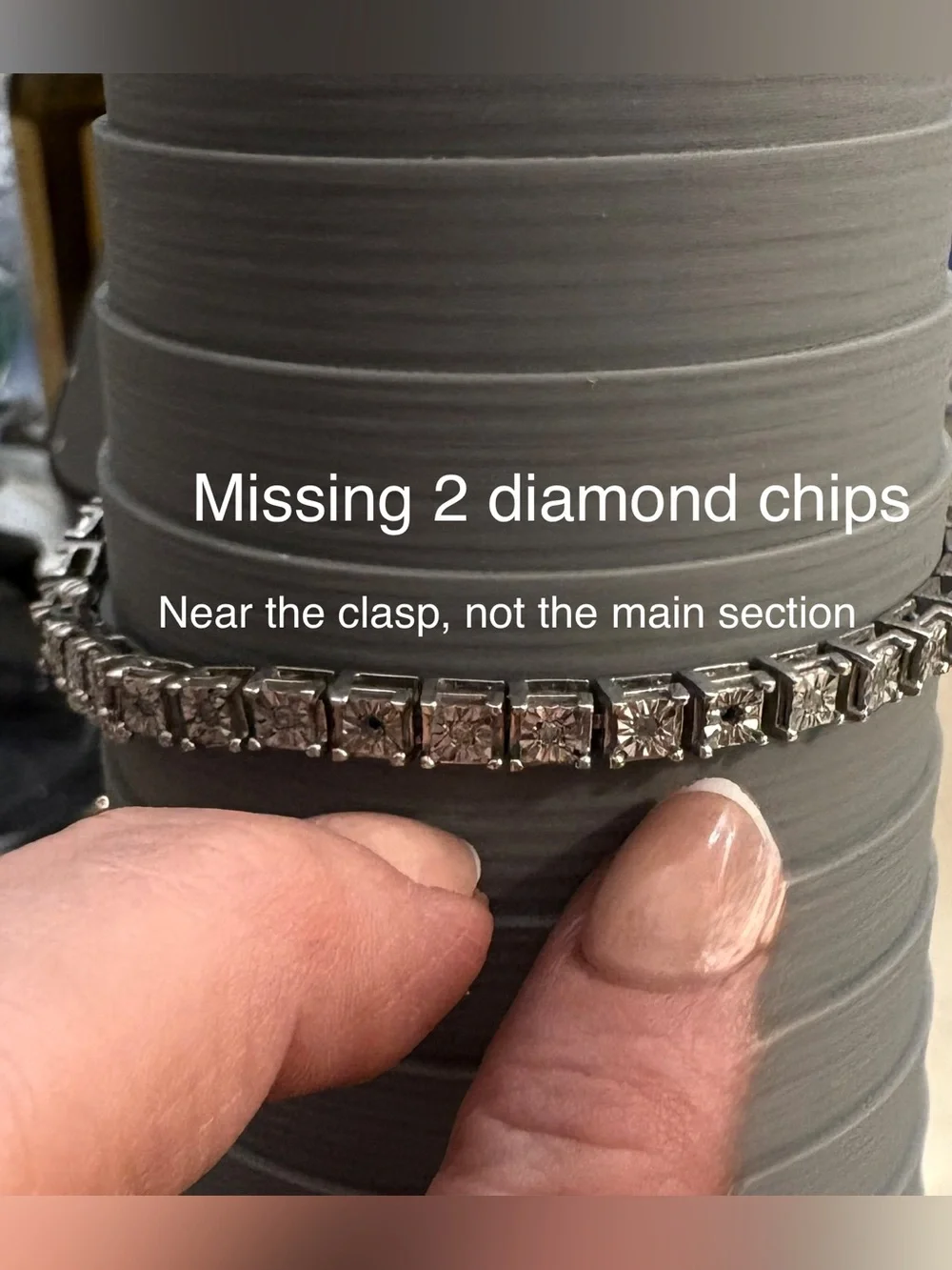 Zales Illusion Setting Vintage Tennis Bracelet 925 Genuine Diamonds SZ 7.5
